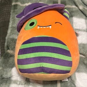 Squishmallows Halloween Charlton Wizard Witch 12" Plush Orange Purple Hat Stripe